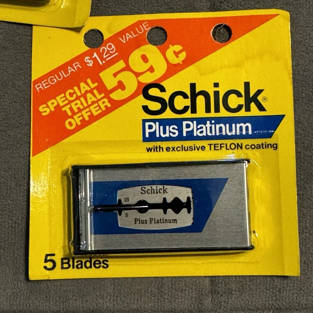 Vintage Schick Plus Platinum Double Edge Razor Blades Lot of 3 Packs 5x NOS
